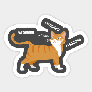 cat orange cute vector cartoon meow Sticker